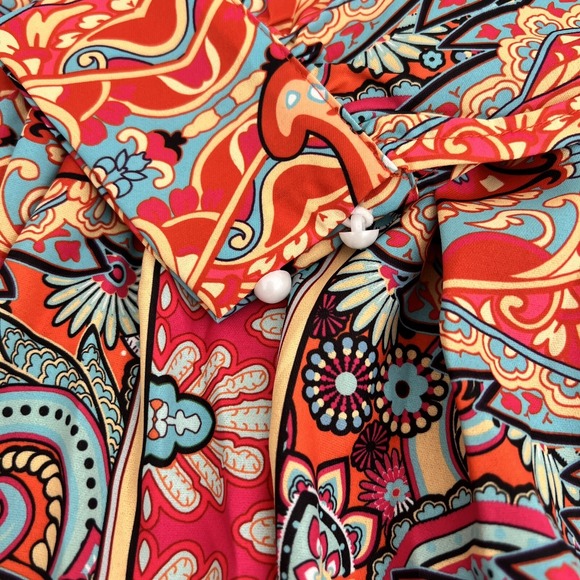 Women's Bohemian Short Floral Dress V-Neck, 3/4 Sleeve Outfit Size S - Picture 11 of 15